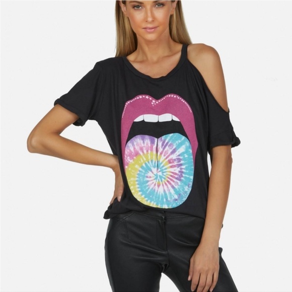 New Lauren Moshi Cold Shoulder Tye Dye Tongue - Picture 10 of 10